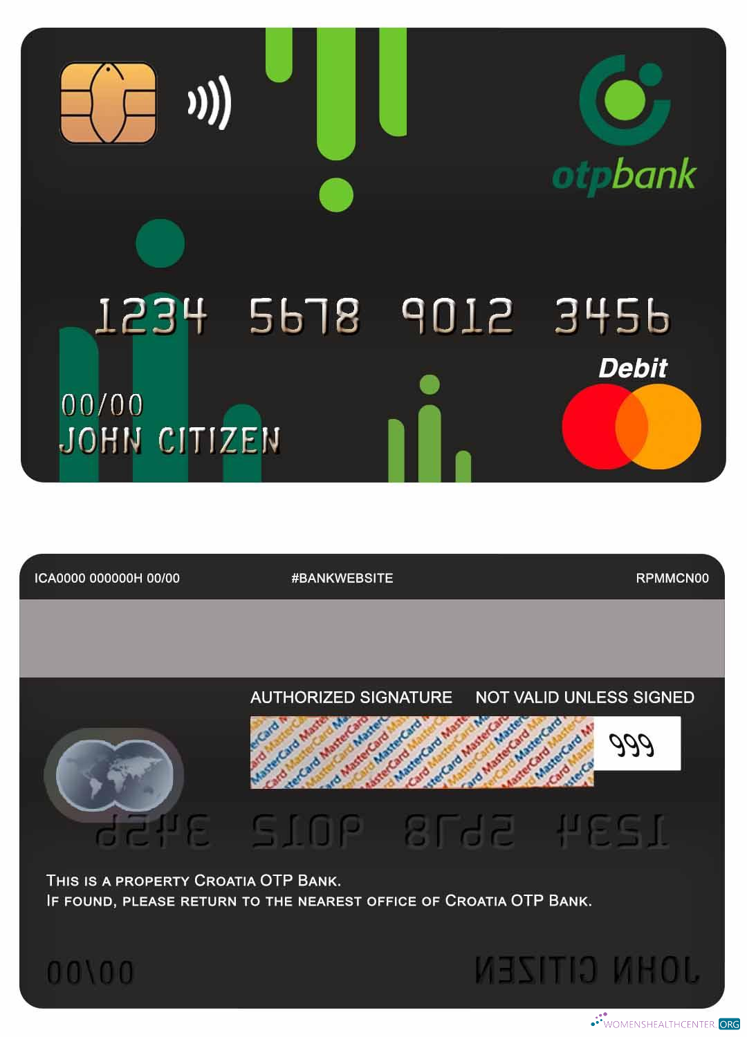 Download Croatia OTP bank master debit card Photoshop template